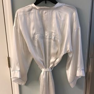 Silky bridal robe